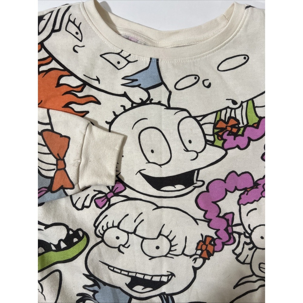 Rugrats Sweatshirt Unisex Size M / Medium‎ Cream  Graphic Nickelodeon Cartoon